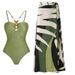 Women's Clothing New Positioning Printing Swimsuit Women's One Piece Belly Covering Slim Sexy Sunscreen Gauze Skirt Beach Bikini Set_ecoleips.com