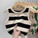Women's Clothing Summer New Contrast Striped Knitted Vest Female Design Niche Vest Top_ecoleips.com