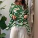 Women's Relaxed Fit Printed Woven Shirt Long Sleeve round Neck Boho Casual Blouse_ecoleips.com