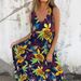 2025 Spring/Summer New Women's Fashion V-neck Loose Pocket Printed Tank Top Dress_ecoleips.com