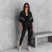 Women's Heavy Duty Style Chain Studded Single Breasted Coat_ecoleips.com