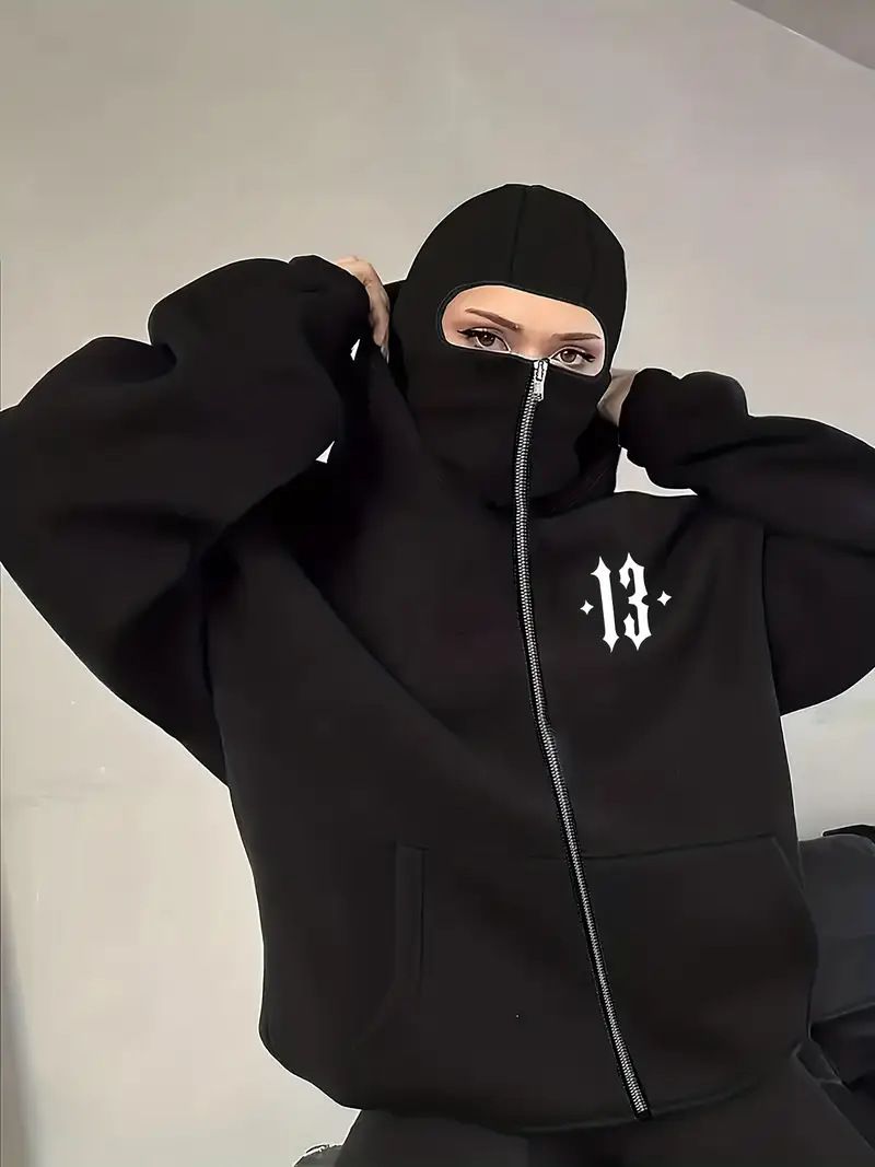 Women's Zippered Hooded Fleece Sweatshirt Jacket Loose Fit with Digital Print 2025 Cross Border Foreign Trade 9008_ecoleips.com