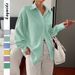 DiYun Cross-Border Casual Resort Style Simple Striped Long-Sleeve Women's Shirt 2026 Summer Independent Station_ecoleips.com
