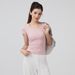 Women's Summer Short-Sleeve Fitness Yoga Top, Stretch Slimming Sports Shirt, U-Neck Slim Fit Pilates Training T-Shirt_ecoleips.com