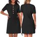 Women's Clothing New Celebrity Slim Fit Button Commuting Retro Short_ecoleips.com