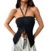 Voya Women's European And American Sexy Neck Hanging T-shirt 2026 Spring/summer New Style Slim Fit Temperament Slimming Top_ecoleips.com