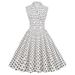 Women's Retro Hepburn Dress Style Polka Dot Patchwork Lapel Sleeveless Double Breasted Literary Style_ecoleips.com