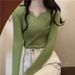 girl Autumn Winter 2025 New Slim Fit French Style Inner Wear Elegant Knitted Base Shirt Women Long Sleeve Pullover Sweater_ecoleips.com
