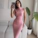 European And American Style 2024 Summer New Solid Color Slit High Waist Slim Sexy Sleeveless Long Women's_ecoleips.com