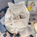 Teen Hooded Sweatshirt Women's American Retro Style Fleece Lined Thickened Trendy Brand Loose Fitting Versatile Coat for Autumn/Winter_ecoleips.com