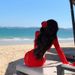 Women's Clothing Mosricci Pure Red Sexy Bikini Long Sleeved Swimsuit Four Piece Set For Vacation_ecoleips.com