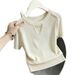 Women's Slimming Ice Silk Knitted Top Short Sleeve Hollowed Out Design Summer Beautiful Plus Size Fashion_ecoleips.com