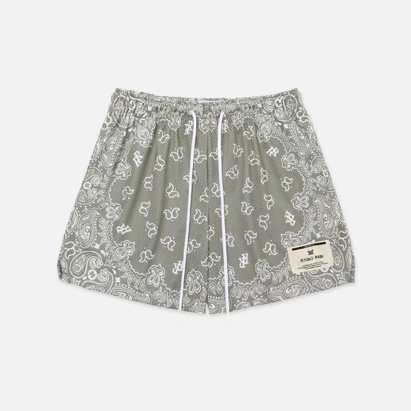 Women's Clothing Cashew Flower Shorts Leisure Sports Running Fitness Mesh Quick Drying Basketball Four Point Swimming Trunks_ecoleips.com
