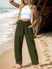 Suitable For All Seasons Clothing 2024 Women's Cotton Linen Casual Vacation Style Elastic Waist Banana Cargo Pants_ecoleips.com