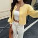 Women's Clothing Aesthetic Button-Up Long Sleeve Knit Sweater For Women - Soft & Stylish Pullover In Pink, Blue, Red, Yellow (S/M/L/XL)_ecoleips.com