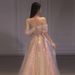2025 New Style Mesh Slim Annual Banquet Host Mermaid One Shoulder Evening Dress Female_ecoleips.com