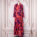 Muslim Women Summer New Style Fashion Long Sleeve Loose Diamond Pink Party Dress_ecoleips.com