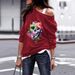 Autumn And Winter Women's Round Neck Sweatshirt With Skull Print Halloween Top_ecoleips.com