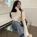 White One Shoulder Sweater for Women Sexy Clavicle off Shoulder Knitted Bottoming Shirt Slimming Inner Wear for Autumn Winter_ecoleips.com