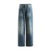 Women’s Clothing New Retro Slim Hip 076H Blue Washed Denim Loose Straight Jeans Female 3072_ecoleips.com