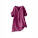 Aria Basics Aria Basics 2025 In-Stock European And American Loose Solid Color Cotton-Linen Women's With Sleeve Stripes, Popular Shirt For_ecoleips.com