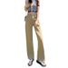 European And American Style 2025 New Solid Color Jeans For Women Drape Loose Slim High Waist Straight Pants Women Casual Trousers_ecoleips.com