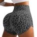 Hot Selling High Waist Tummy Leopard Print Yoga Three Quarter Pants Women's Hip Lifting Running Shorts Yoga Shorts_ecoleips.com