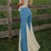 Cross-border Foreign Trade Women's Clothing: Lace Splicing, Color-blocking, Vintage Bell-bottom Pants, Versatile And_ecoleips.com
