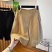 Plus-size Black Women's Summer Thin Cargo Shorts, Loose Fit, Slimming, High-waisted, Straight Wide-leg Mid-length Pants_ecoleips.com