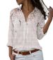 Women's Long Sleeved Single-Breasted Shirt Loose Lapel Printed Top Temperament Lady Blouse_ecoleips.com