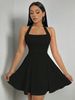Women Sexy Halter Neck Backless A Line Short Dress Summer Party Night Out Bodycon Mini Dress For Women_ecoleips.com