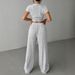 Women's Sexy Fitted Knit Crop Top & High-Waisted Shorts Set - Stretchy Ribbed Fabric, Trendy Y2K Outfit, Clubwear & Casual Summer Two-Piece_ecoleips.com