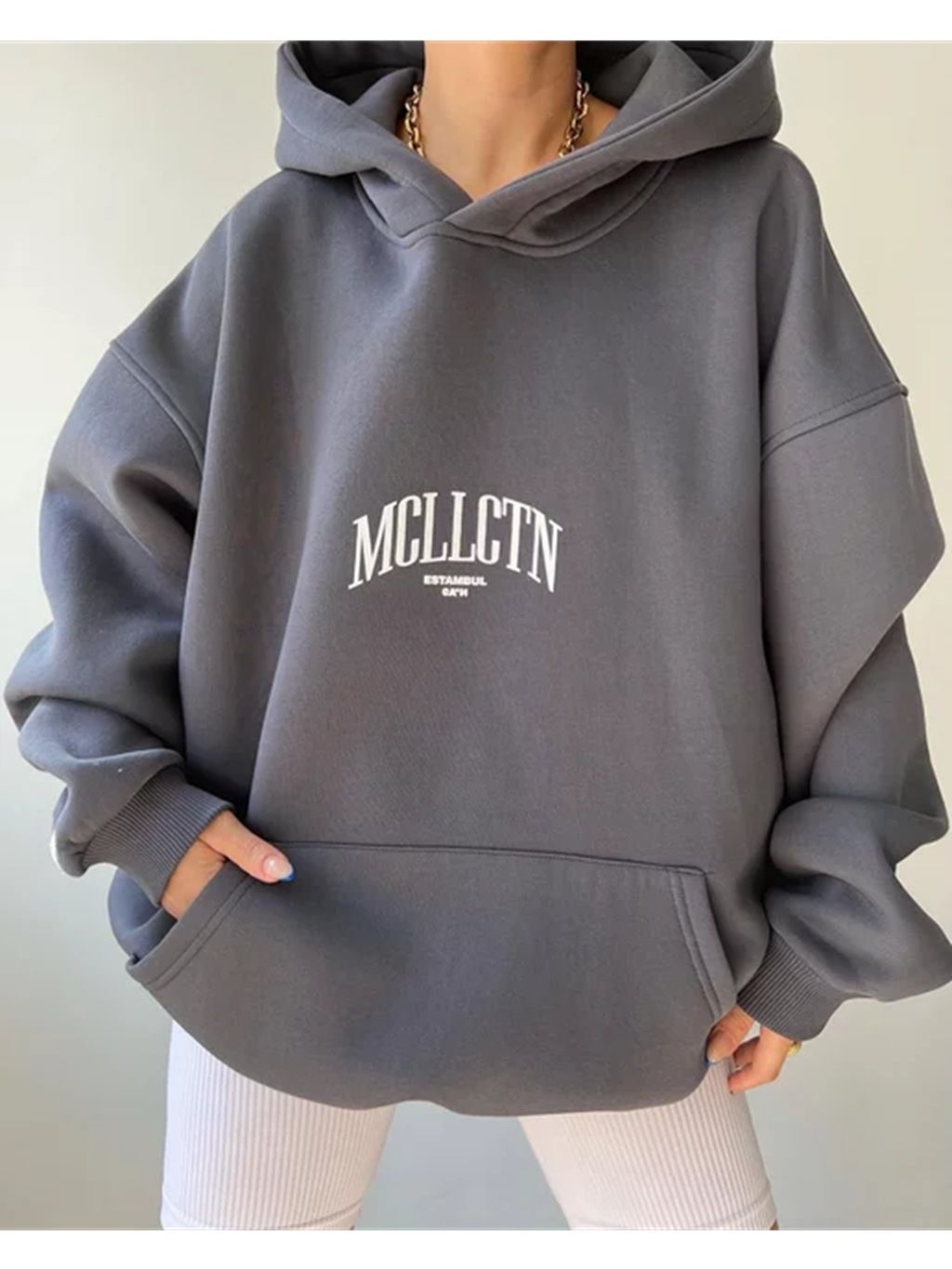 Women's Casual Hooded Sweatshirt With Letter Print - Long Sleeve Loose Fit Pullover For Streetwear & Everyday Comfort_ecoleips.com