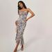 New European American Chic Floral Print Long Dress for Women Spaghetti Strap Slim Waist Bodycon Style Vacation Wear_ecoleips.com