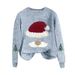 Christmas Sweater Women's Loose Knit Top – Festive 3D Embroidery, Soft Acrylic & Polyester Blend, Cozy Holiday Style_ecoleips.com
