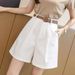 Women's High Waist Loose Fitting Cargo Shorts Style Solid Color Slimming Wide Leg Pants Versatile Summer_ecoleips.com