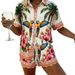 Women's Summer Casual Loose Hawaiian Beach Style Printed Collared Shirt And Shorts Suit European And American Resort Fashion_ecoleips.com