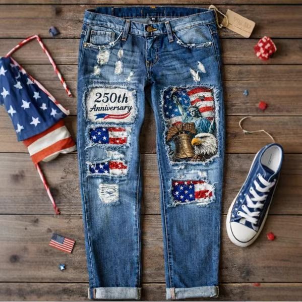 Winter Denim Ripped Jeans For Women Printed In Available_ecoleips.com