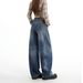 2026 Spring New Style Women's High-Waisted Loose-Fit Curved-Cut Wide-Leg Straight-Leg Floor-Length Jeans With Adjustable_ecoleips.com