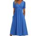 Women's Clothing Summer New Short Sleeved Dress Women's Clothing Personality Dress V Neck_ecoleips.com