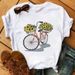 European And American Cross-border Foreign Trade Wholesale Floral Bicycle Print Round-neck Plus-size Short-sleeve_ecoleips.com