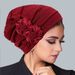 Women's Clothing Fashion Elastic Muslim Hat Pleated Turban Indian Hat Retro Side Flower Women's Headband Hat_ecoleips.com