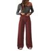 Women's High-Waist Wide-Leg Trousers - Casual Blazer Pants With Button Closure For Spring Summer Versatile Color Selection_ecoleips.com
