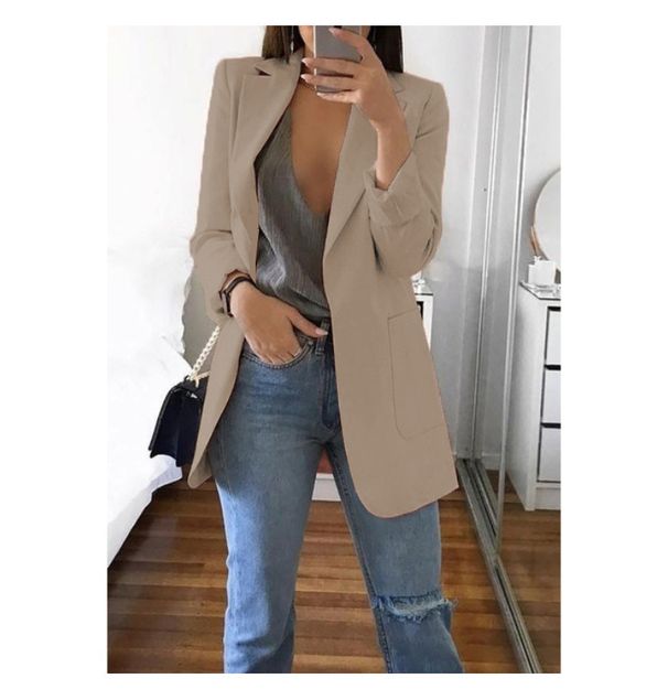 Women's Slim Fit Blazer Jacket With Notched Lapel - Stylish Office & Casual Wear In 20 Colors (S-5XL)_ecoleips.com