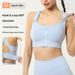 Plus Size Magic Tape Front Zipper Sports For Women High-Intensity Yoga Running Shockproof Gathered Fitness Bra Wholesale_ecoleips.com