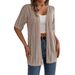 Women's Clothing Lace Short Sleeve Knit Cardigan – UPF 30+ Summer Cover-Up (White, Khaki, Pink)_ecoleips.com