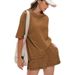Women's 2-Piece Cotton Shorts Set, Casual Summer T-Shirt And Shorts Lounge Set For Home And Outings_ecoleips.com