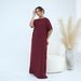 Voya Women's Solid Color Midi Dress - Minimalist Basic Slip Dress With Short Sleeves - Soft Flowy Casual Summer Dress, Perfect As Inner Layer Abaya_ecoleips.com