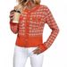 Women's ClothingPlaid Pattern Button Cardigan Short Sleeve Casual Polyester Top For Spring Autumn Tees With Flap Detail_ecoleips.com