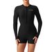 Aria Basics 2026 New European And American Cross-Border Swimwear, Foreign Trade One-Piece Long-Sleeve Zipper Surfing Suit With Boxer_ecoleips.com